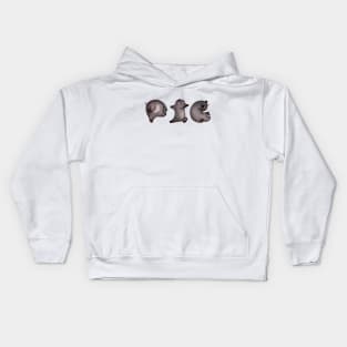 alphabet yoga pig Kids Hoodie